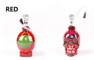 Painted Horror Skull Head Glass Hookah Shisha Tobacco Herb Smoking Water Pipe