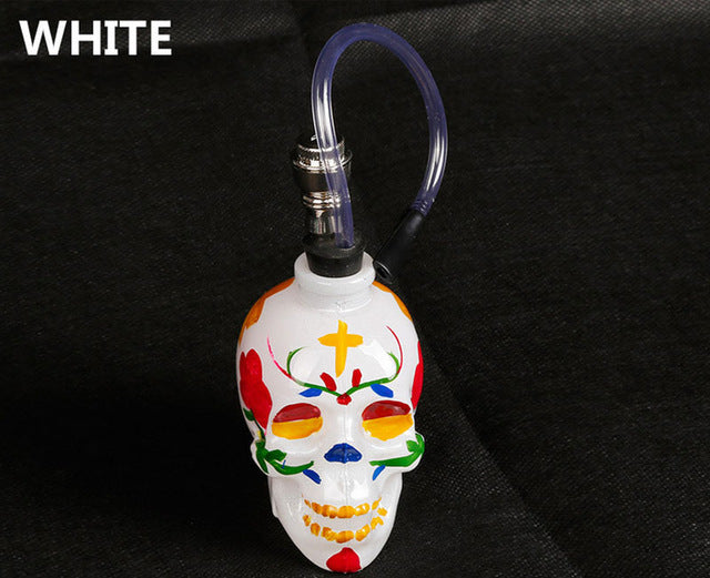 Painted Horror Skull Head Glass Hookah Shisha Tobacco Herb Smoking Water Pipe
