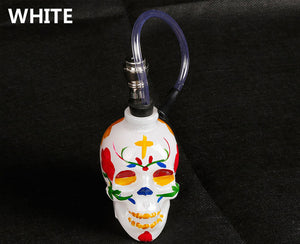 Painted Horror Skull Head Glass Hookah Shisha Tobacco Herb Smoking Water Pipe