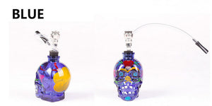 Painted Horror Skull Head Glass Hookah Shisha Tobacco Herb Smoking Water Pipe