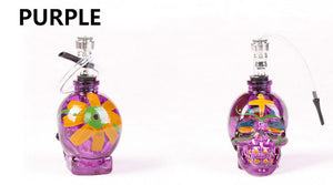 Painted Horror Skull Head Glass Hookah Shisha Tobacco Herb Smoking Water Pipe