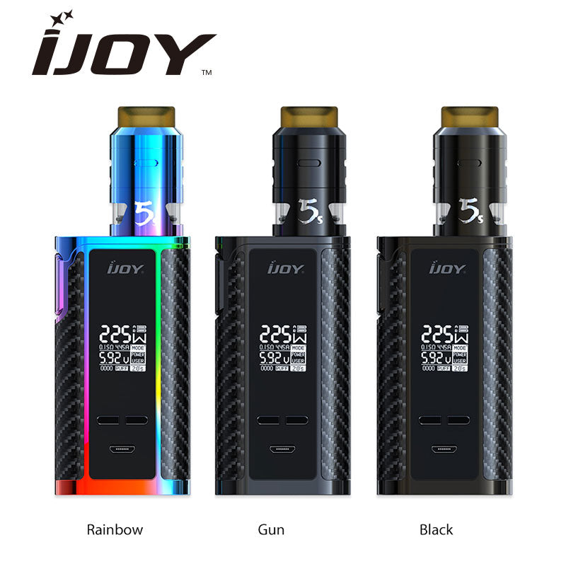 Original 225W IJOY Captain PD1865 TC Vape Kit with 2.6ml RDTA 5S Tank Max 225W Output No 18650 Battery E-cig Kit VS Alien 220w