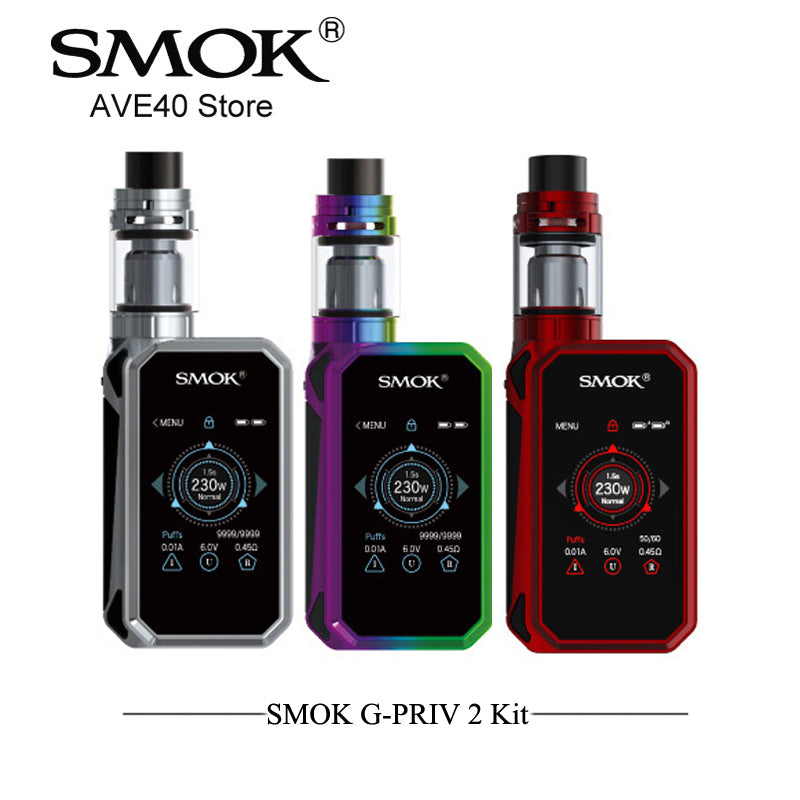 In Stock Electronic Cigarettes SMOK G-Priv 2 Kit Smok G-Priv II Vaporizer Vape 230w with 4ml TFV8 X Baby Tank Touch Vape E Cigs