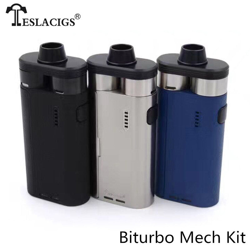 100% Authentic Teslacigs TESLA Biturbo Mech Kit TESLA Biturbo Mod Kit With RDA Tank Electronice Cigarette Mod Vaporizer Vape Kit